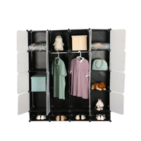 Armoire de Rangement Pliante DIY Portable en Tissu Modèles en Plastique Fille Cabinet Style Maître en Ligne Construite Bébé Maison Salon