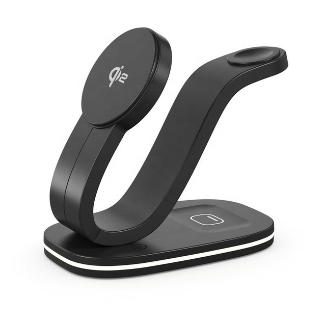 Factory Wholesale Qi2 15W True Wireless Charging 3-in-1 PC Material Wireless Charger for Apple Mobile Phone Holder and Earphones