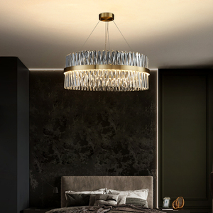 Lampadario Moderno in Cristallo Satinato Ottone AC 220V Marca ZhongYi Garanzia 3 Anni 3500K Bianco Caldo Angolo di Illuminazione 360° per Soggiorno - Product Image 3