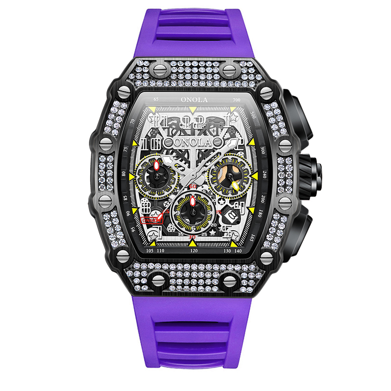 ONOLA 6826D Fashion Luxury Men's Quartz Watches with Silicone Strap