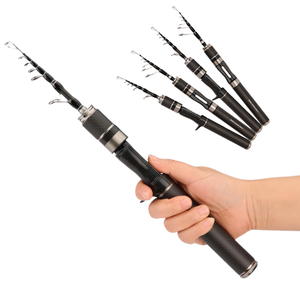 Canne à pêche télescopique multi-sections en fibre de carbone portable, vente en gros d'usine, pour la perche - Product Image 1