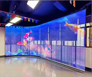 Personalizado Criativo Ultra-Thin Full <span class=keywords><strong>Color</strong></span> Curvo Tela Adesiva De Vidro Transparente <span class=keywords><strong>LED</strong></span> Film <span class=keywords><strong>Display</strong></span> para Shopping Center Video Wall - Product Image 5