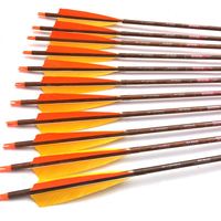 Flèche de tir à l'arc Linkboy 4'' en plumes de dinde, 32 pouces, couleur bois, pointe en acier carbone pur, pour le tir et la chasse