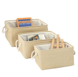 Best Selling Modern <b>Fabric</b> Storage <b>Basket</b> Natural Cotton Storage Bins Moistureproof Home Decoration - Product Image 6