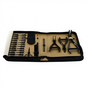 Premium Hair Extension Accessories Kit with 3 Hole Nano Link Crimping Plier, <b>Tape</b> In Pressing Tool and Portable Raxine Case - Product Image 1