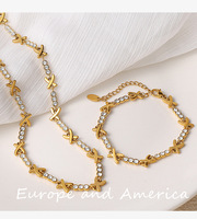Collier Personnalisé en Gros, Bijoux en Acier Inoxydable 3D PVD Or 18 Carats avec Gemmes, Collier Gravé pour Femme