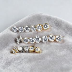 Pendientes de Moissanita de 0.5CT, 1CT, 2CT, 3CT, Chapados en Oro, Plata de Ley 925, Vvs, con Certificado GRA - Product Image 6