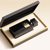 Fabricant de flacons de parfum haut de gamme, flacon de parfum rectangulaire noir protégé contre les UV, 50 ml, flacon en verre avec logo personnalisé, bouchon noir