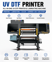 Imprimante UV DTF tout-en-un, imprimante d'autocollants par transfert UV, machine à plastifier, tête d'impression Epson, CMYK, blanc, vernis, quatre buses