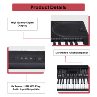Factory Custom BDMUSIC BD-616 Durable Construction 61-Key Electronic On-the-go Keyboard Organ Musical Instruments for Beginner