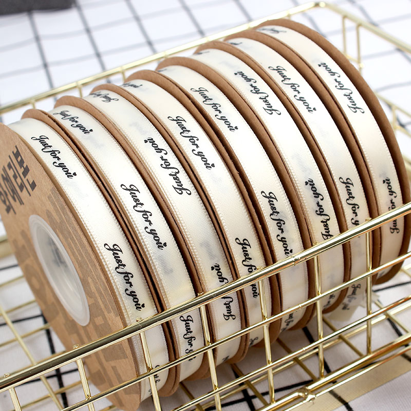 Packaging Flowers Christmas Rose Gold Foil Printed logo Ribbons Factory Wholesale Florist Gift Wrapping Ribbon