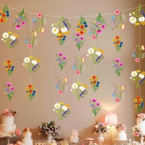 DAMAI PVC Wildflower Garlands Non-Toxic Party Hanging <b>Decorations</b> Flower Bunting Backdrop Indoor <b>Wedding</b> Birthday Decor - Product Image 1
