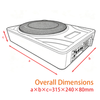 Subwoofer de voiture actif 120W RMS 8 pouces en aluminium fin à monopolaire, à installer sous le siège, aspect personnalisé, vente en gros directe usine