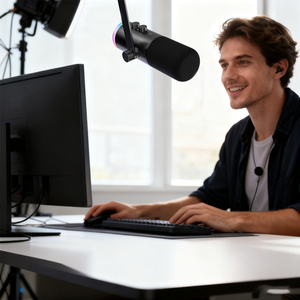 Micrófono Dinámico de Fábrica con Interfaz de Audio para Transmisión, Tarjeta de Sonido Externa para Kit de Transmisión en Vivo y Grabación - Product Image 3