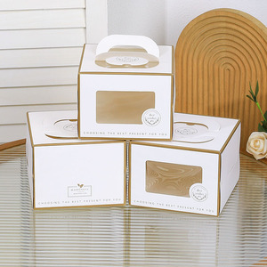 Transparente PVC-Fenster-Kuchenbox mit individuellem Logo, recycelbare Lebensmittelverpackung aus Karton, Stanzdruck, quadratische <span class=keywords><strong>Box</strong></span> - Product Image 1