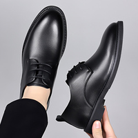 Chaussures en cuir à lacets décontractées et tendance pour hommes - Design Evergreen antidérapant et amortissant pour l'automne/hiver
