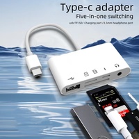 Adaptador de Audio USB Tipo C/IOS para Auriculares, Conector para Tarjetas SD y TF, Adaptador OTG para Cámara