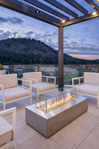 Juego de Calefacción para Jardín Exterior de Alta Calidad, Mesa Rectangular Grande de Acero con Fogata de Propano/Gas Natural - Product Image 5