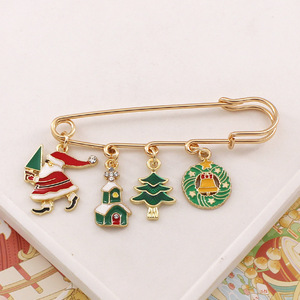 Alfileres de solapa navideños de acero inoxidable personalizados-Regalos promocionales baratos con impresión de color y tipografía personalizada - Product Image 2
