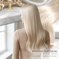 Extensions de cheveux humains vierges russes blond platine, double épaisseur, ultra-fines, pour toutes les couleurs, pour salon