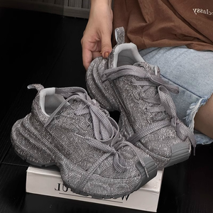 2025 Sneakers <span class=keywords><strong>da</strong></span> donna scintillanti <span class=keywords><strong>scarpe</strong></span> Sole <span class=keywords><strong>scarpe</strong></span> Casual con plateau con strass glitterato <span class=keywords><strong>da</strong></span> donna - Product Image 4