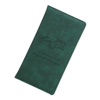 Portefeuille avec porte-cartes en cuir PU pour immatriculation de voiture et assurance, organisateur de documents et de permis d'identité personnalisé