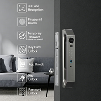 Serrure de porte intelligente Glomarket Home Security Tuya avec accès par empreinte digitale, reconnaissance faciale 3D, interphone vidéo WiFi, serrure électronique automatique