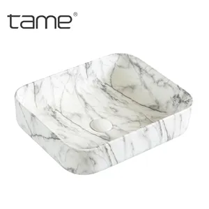TAME PZ6127-M9 keramik desain marmer putih lantai pola Transfer air cetakan Counter Top persegi panjang bak cuci