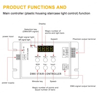 Pengontrol Lampu Tangga LED AP 2 Sensor PIR Sensor Gerak Kit Lengkap Remote Control 12V 24V Nirkabel 6A 512 Langkah Pemasangan Mudah