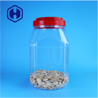Bocaux à bonbons et à en-cas en plastique PET transparent de qualité alimentaire, 2100 ml, avec couvercle à vis rouge, étanches et sans BPA