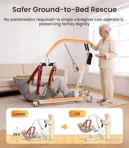 Lève-personne électrique avec sangle 150 kg/330 lb, palan de transfert pliable, hauteur 75-155 cm, base réglable, OEM disponible - Product Image 3