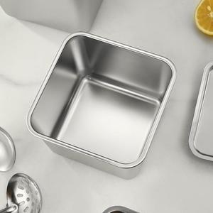 Stainless Steel Square Spice <b>Jar</b> With Lid Metal Spoon Included <b>For</b> <b>Kitchen</b> <b>Storage</b> - Product Image 5