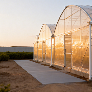 دفيئة زراعية تجارية كبيرة متعددة الامتدادات بطبقة واحدة من غشاء البولي إيثيلين، ذات هيكل ثابت وتكلفة منخفضة وعائد إنتاج مرتفع - Product Image 1