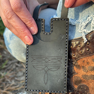 Cartera de bota estilo western con correa de gancho, hecha a mano, tarjetero, billetera para cordones de bota, regalo para conciertos de rodeo - Product Image 3