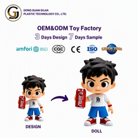 Chibi-Jungenfigur Weißes T-Shirt Blaue Shorts Getränkedose PVC Sammlerfigur Schreibtisch-Dekoration Geschenk