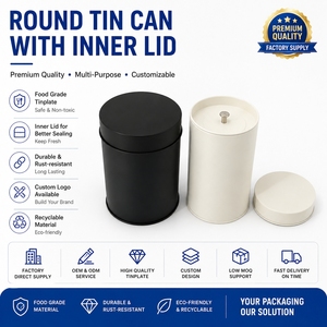 High Quality Empty Round Small <strong>Tin</strong> Canister Airtight Food Grade Coffee Bean <strong>Tin</strong> Containers Double Lid Tea <strong>Tin</strong> - Product Image 6