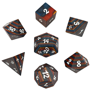 Jeu de dés polyédriques de ligne de grille en bois naturel arc-en-ciel de haute qualité pour donjons <span class=keywords><strong>et</strong></span> dragons jeux RPG Option d'usine personnalisée - Product Image 2