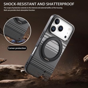 เคสโทรศัพท์มือถือแบบแม่เหล็กหมุนได้ 360 องศา คุณภาพสูง สำหรับ iPhone 17 air 16 15 pro max  วัสดุคาร์บอนไฟเบอร์  ฝาหลังแบบด้าน - Product Image 5