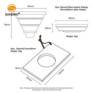 접을 수있는 실리콘 V 모양의 접이식 커피 브루어 드리퍼 콘 우드 홀더 휴대용 커피 필터 위에 부어 - Product Image 6