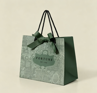 Ensemble de sacs cadeaux en papier imprimé vintage et boîte cadeau rigide, sac fourre-tout décoré d'un nœud pour emballages cadeaux de mariage, d'anniversaire ou de fêtes