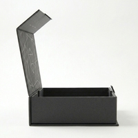 Boîte cadeau de luxe avec logo personnalisé, boîte en carton noir magnétique, boîte d'emballage pliable, vente en gros pour l'électronique, les bijoux, les coffrets cadeaux