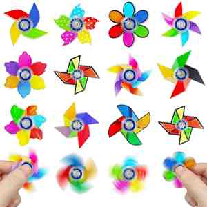 Innovadores juguetes giratorios de dedo estilo molino de viento, Fidget Spinners transparentes de molino de viento, Juguetes relajantes y educativos - Product Image 1