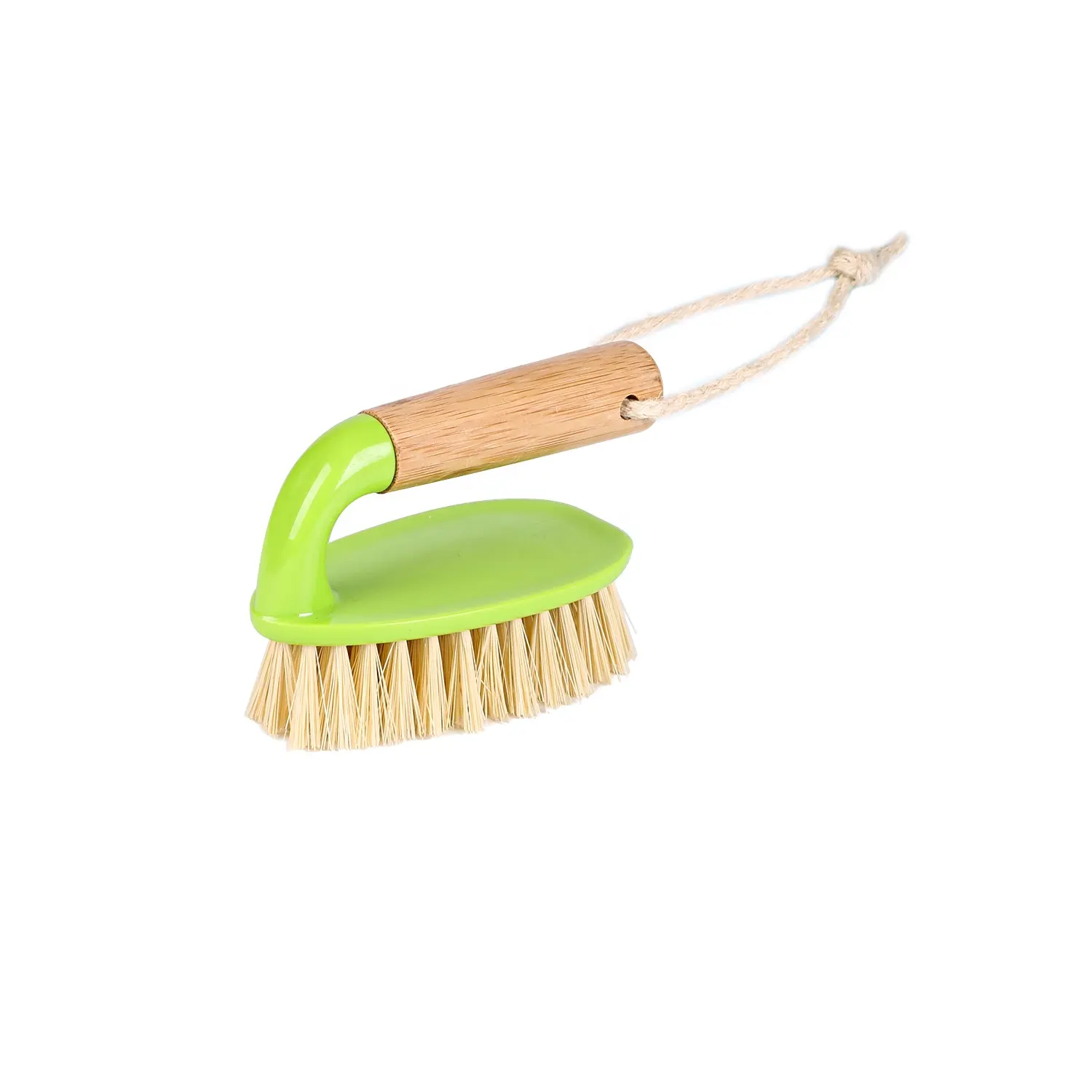 Eco-Friendly Natural Bamboo Oval Wooden Handle Brush Cleaning Scrub Brush For Shoe Bathroom Kitchen Home Corner Floor