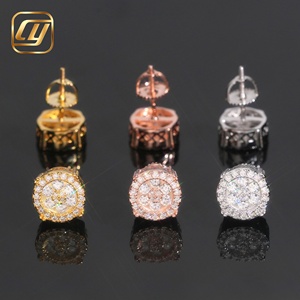 Pendientes de Lujo con Moissanita, Chapados en Oro de 18K, Corte Brillante Redondo, Diseño de Bola, Unisex, Joyería para Uso Diario - Product Image 3
