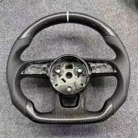 Volant chauffant et vibrant personnalisé en fibre de carbone et suède, compatible avec Audi 08 TT Sline A6 C7.5 S8 B8 A5 B9 A8 S4 C7 C6 S6 Q3 RS7