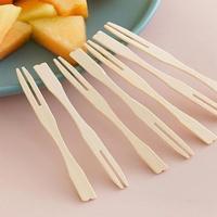 Natuurlijke bamboe fruitprikkers 9cm wegwerp voedselvorkjes 100 stuks voor dessert feest catering