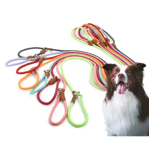 可调式尼龙狗宠物绳产品滑宠物狗P绳引线适合中小型大狗训练皮带引线项圈