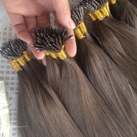 Extensions de cheveux Remy Nano Ring 24 pouces 50g Noir Brun Blond 1g par mèche