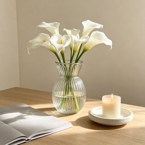 Vase en verre côtelé Hourglass vert et jaune à large ouverture pour la décoration de la maison, des tables de mariage, vase à <span class=keywords><strong>fleurs</strong></span> moderne en verre - Product Image 1