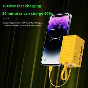 Creative 66W Conteneur Forme Power Bank Câble Intégré 20000mAh Grande <span class=keywords><strong>Batterie</strong></span> En Gros Cadeau <span class=keywords><strong>Portable</strong></span> Chargeur <span class=keywords><strong>pour</strong></span> Téléphone Mobile - Product Image 2